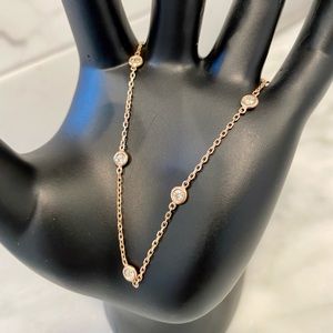 💎 14k Rose Gold Diamond Bracelet/ Everyday Diamond Bracelet/ Stacking Bracelet